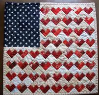 Flag Quilt with Hearts